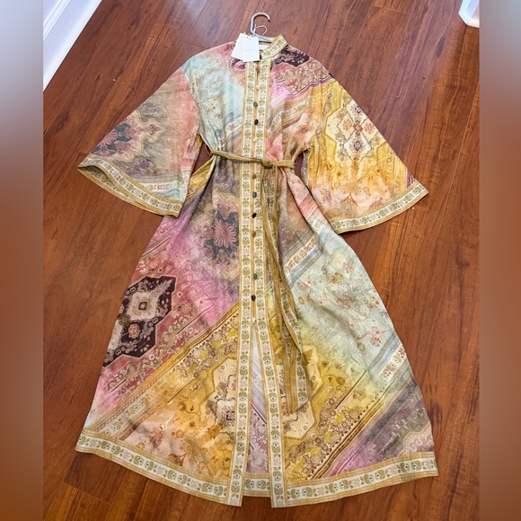 Zimmermann Dresses & Skirts - Zimmermann Tallow Printed 100% Silk Midi  Dress